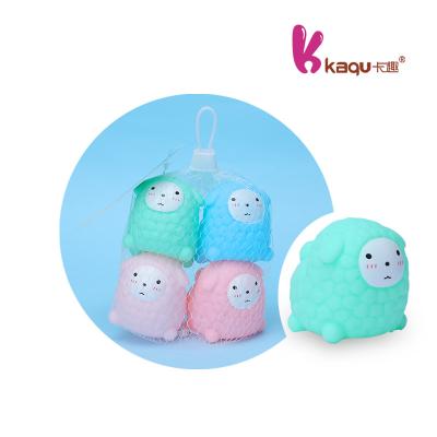 China 4pcs Mini Sheep Suit Toy Pvc Squeeze Squeaking Sheep Colorful Plastic Small Grabber Animal Healthy Toy Set for sale