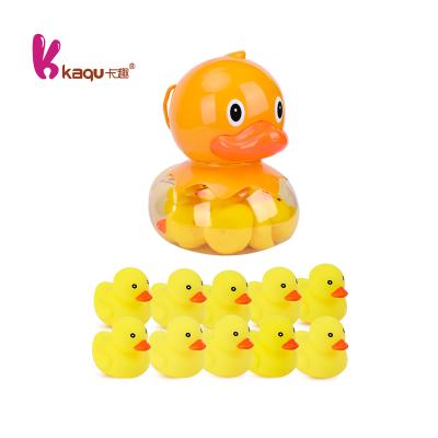 China Bath Toy High Quality PVC Cute Yellow Duck Shape Shower Playing Toys Squeeze Pinch Call Baby Bath Toy for sale