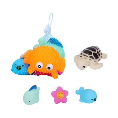 China Plastic Sea Lion Crab Animal Shape Bath Toy For Kids Bath Toy 5 Pcs Bath Toy Pvc Sea Creature Sea Turtle for sale