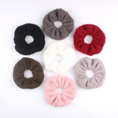 China Grils factory direct sales fashion100% polyester hair accessories size can be customized for hair scrunchies lamb scrunchies for sale