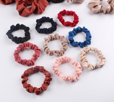 China Factory wholesale 20 colors woman hair accessories small scrunchies silk hair decoration hair scrunchies shape new size customization for sale