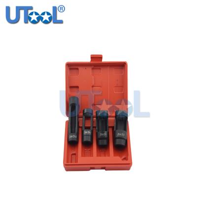 China Repair Tool 4pcs Auto Oxygen Sensor Euro Type Plug Set Oxygen Sensor Removal Socket Wrench Tool Kit for sale