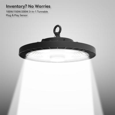 China Warehouse Highbay 100w 150w Indoor DIP Warehouse Factory Fixture UFO 200w commercial and industrial dimmable hi bay led high bay lights for sale