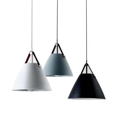 China Contemporary Multi Color Lamp Metal Shade Designer Decorative Hanging Aluminum Black Luxury Modern Lighting Leather Chandeliers en venta