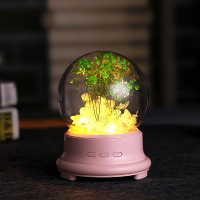 China Modern Christmas Gift Fancy Flower Led Night Light Crystal Music Box With Wireless Speakers For Girlfriend Gift Te koop