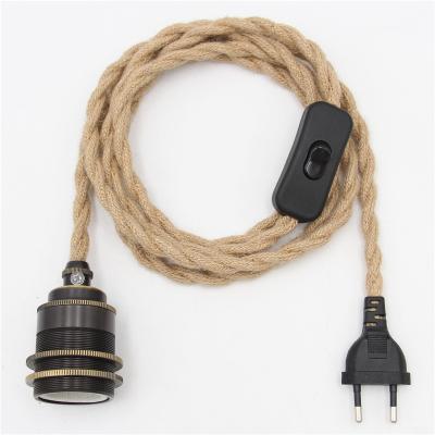 China Retro DIY table lamp wall lamp chandelier bakelite lamp holder /E26 E27 lamp holder kit/3m color braided plug cable Te koop