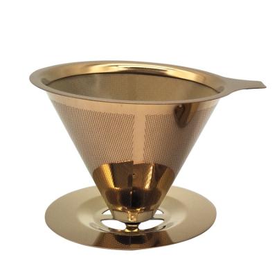 China Factory Stocked Hot Sales Coffee Filters Stainless Steel Pour Over Cone Drip Stainless Steel Reusable Coffee Filter for sale