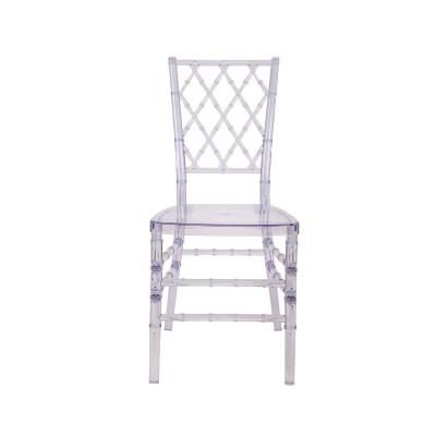 China Wholesale modern hang down PC resin wedding clear acrylic chiavari chair for hotel for sale