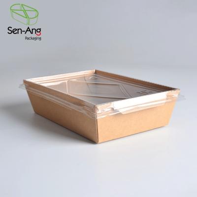 China Disposable SenAng03 Biscuit Packing Snack Cookie Fried Chicken Bakery Food Kraft Paper Pack Box With Window for sale