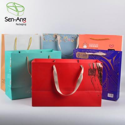 China Recyclable SenAng03 Jumbo Black Handles Luxury Gift Bag With Your Own Logo for sale