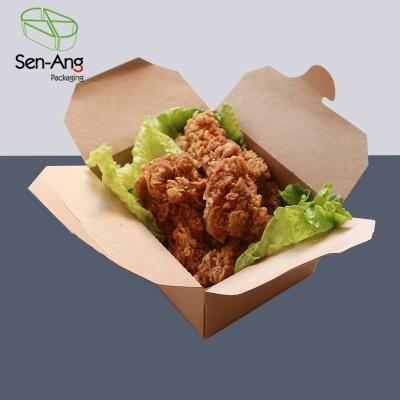 China Recyclable SenAng03 Eco Friendly Take Away Disposable Storage Container Kraft Paper Cookie Food Box for sale