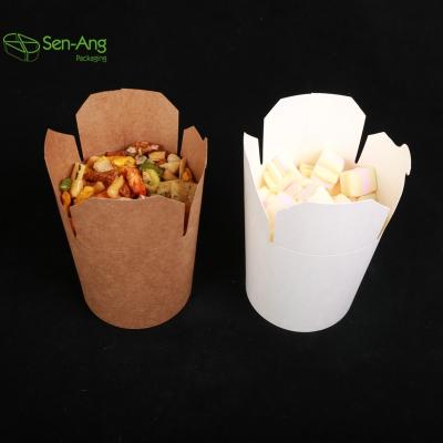 China Recyclable SenAng05 Factory Direct Sale Takeaway Food Packagings Multi Size 16oz 26oz 32oz Kraft Paper Bucket for sale