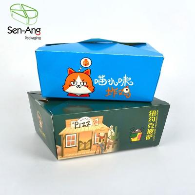 China Recyclable SenAng03 Food Containers Burger French Fries Wing Boxes Fried Chicken Paper Packaging Box For for sale