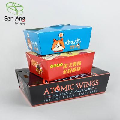 China Recyclable SenAng03 Custom Packaging Package Food Paper Roast Fried Chicken Take Away Box for sale