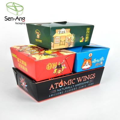 China Recyclable SenAng03 Fast Container Deli Food Box Kraft Togo Paper Box Fried Chicken for sale