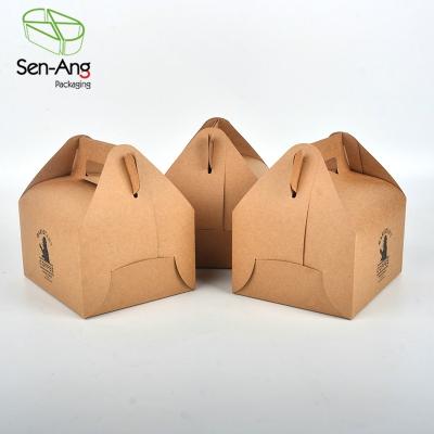 China Recyclable SenAng03 Disposable Kraft Paper White Boxes Christmas Cake Cookie Packing Box With Window for sale