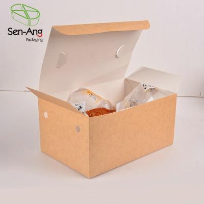 China Recyclable SenAng03 Recycle Wholesale Macaron Boxes Round Kraft Paper Box Cookie Paper Cake Container for sale