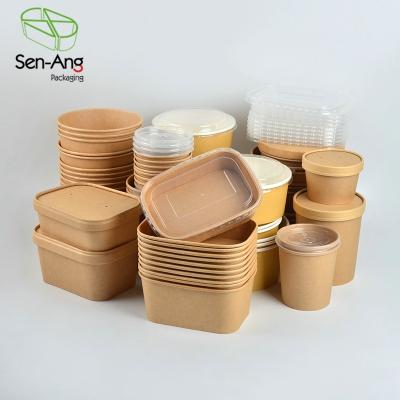 China Recyclable SenAng03 Factory Price Salad Disposable Bowls Custom Bowl Kraft for sale