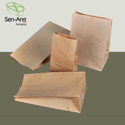 China Recyclable SenAng03 Eco Friendly Kraft Brown Diy Paper Bags Without Handles for sale