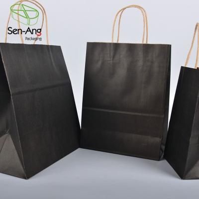 China Recyclable SenAng03 Leaf Oil Proof Packaging Machine Making Wholesale Made Eco Custom Kraft Clothing Shopping Paper Bag With Own Logo for sale