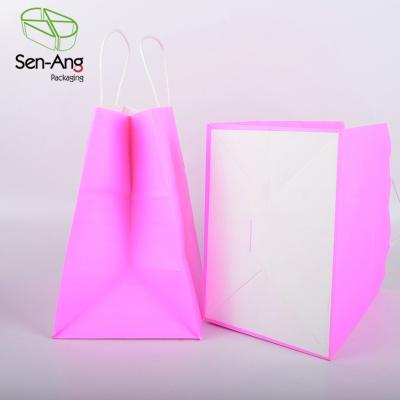 China Recyclable SenAng03 Factory Wholesale Recycl Brown Shop Papertoast Custom With Own Logo White Card Kraft Paper Bag for sale