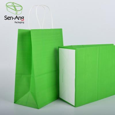 China Recyclable SenAng03 Factory Wholesale Recycl Brown Shop Papertoast Custom With Own Logo White Card Kraft Paper Bag for sale