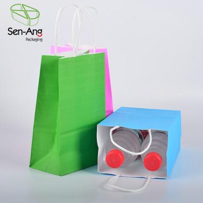 China Recyclable SenAng03 Shopping Food Disposable China Recycled Carrier Kraft Custom Gift Paper Bags Algeria for sale