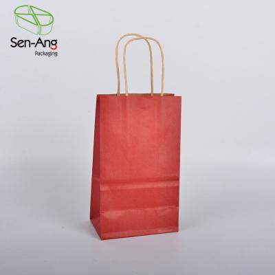 China Recyclable SenAng03 Custom Eco Friendly Brown Shopping Craft Gift Packing Christmas Party Buy Food Kraft Paper Bag For With Logo for sale