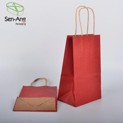 China Recyclable SenAng03 50 Pc 11cm X 21cm 5cm Xixi Black Cardboard Paper Bag With Handle Without Recyclable Standing Up Pouch Brown Kraft for sale