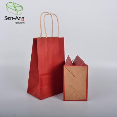 China Recyclable SenAng03 Buy And Box Jewelry Brown Handle Bown Handle Black Biodegradable Fashion Shopping Kraft Paper Bag With Logo For Food for sale