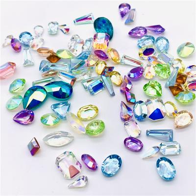 China 50 PCS Crystal Transparent Resin ab Color Nail Art Stone 3D Design Fashionable Rhinestone Fake Stone for sale