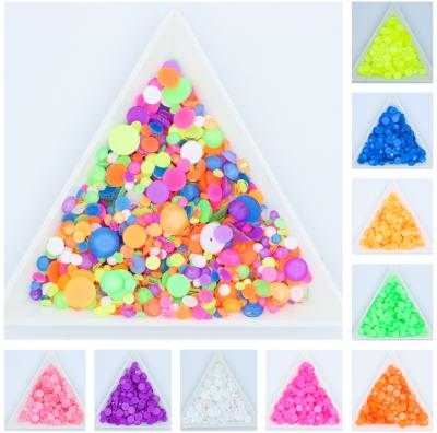 China Flatback Class All Luminous Fluorescence Non Hotfix Gem Glass Nail Art Rhinestone Decorations Acrylic Rhinestones for sale