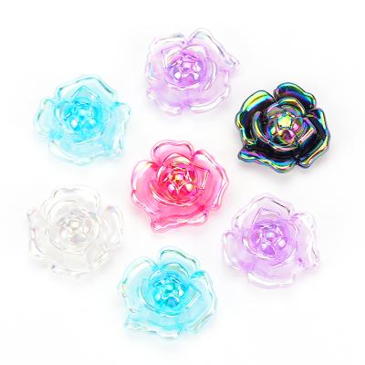 China Flatback Petal Flower ABS Acrylic Crystal Cabochon Jewelry For Make Decoration DIY Hairpin Accessories for sale