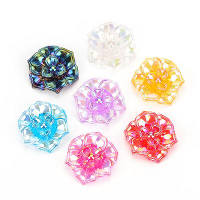 China Hot Selling Flatback Flower Shaped Rhinestone Plastic Acrylic Beads For Kids Toys Decoration for sale