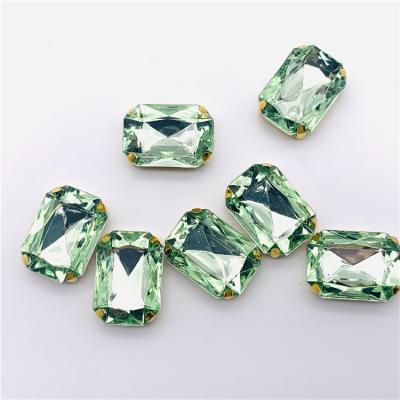 China Flatback rectangle acrylic sew on rhinestone with claw bags, garment, nail art, shoes, Diy for sale