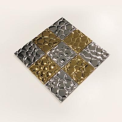 China 304 Modern Golden Selected 3D Mosaic Stainless Steel Mosaic Wall Tile for sale