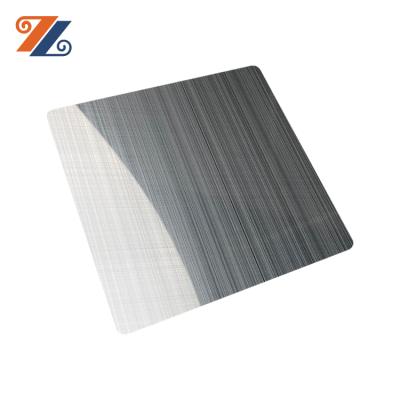 China 4ft x 8ft 0.3mm Mirror Hairline Stainless Steel Sheet 304 Matte Black Cross Flat Building Decor Interior Wall Panel for sale