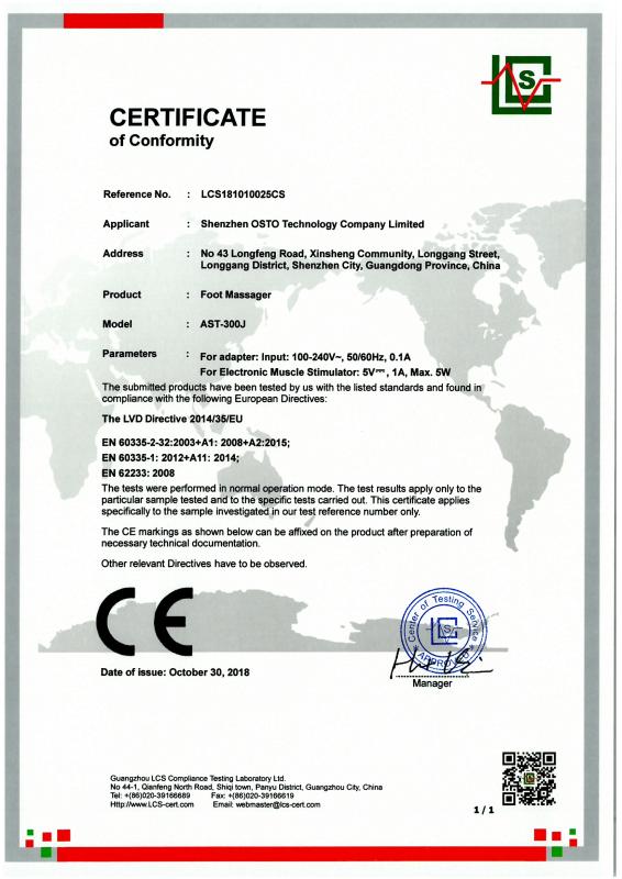 CE - Shenzhen Osto Technology Co., Ltd.