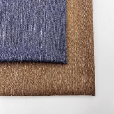 China Autumn And Winter Double Faced Polyester Rayon Spandex Twill Herringbone Vertical Stripe Suit Fabric for sale