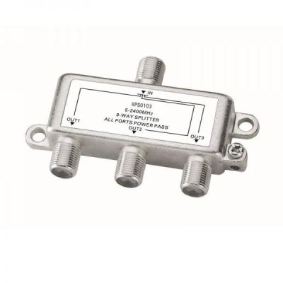 China 5-1000Mhz LD60016 Nickel Plated 3 Way TV Splitter for sale