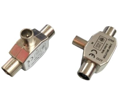 China audio & Video 2 Way TV Splitter 5-1000Mhz 9.5MM TV Plug To 2x9.5mm TV Jacks for sale