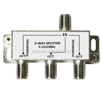 China 3 way home tv splitter catv satellite splitter 5~2400mhz BT-680 for sale