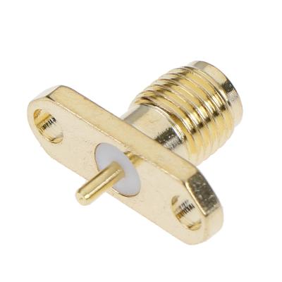 China 2 Hole SMA Female Panel Mount Clamp Jack With Solder Post Terminal RF Connector for sale