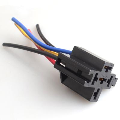 China Motorcycle Car 12V DC Relay Socket Harness Wire 5 Pins 5 Wires Automotive Accessories for sale