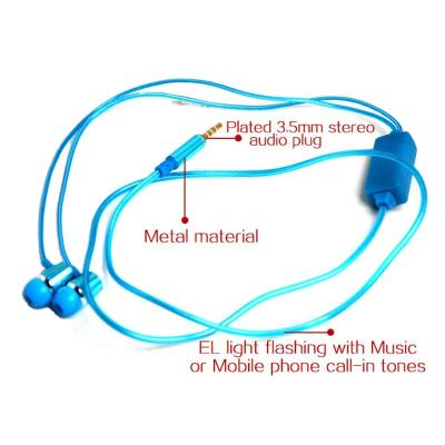 China Glowing In-ear Headset For Smartphone Headset LED Light Headphones for sale