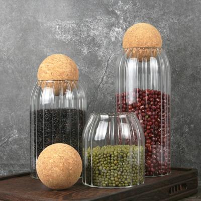 China Wholesale Heatable Airtight Empty Kitchen Borosilicate Glass Jars Canister Container Office Storage Food With Bamboo Wooden Lid Bulk for sale