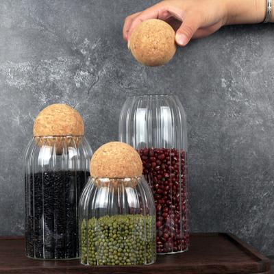 China Handblown Food Grade Food Grade Freshness Preservation Airtight Kitchen Glass Storage Canisters With Bamboo Lids for sale