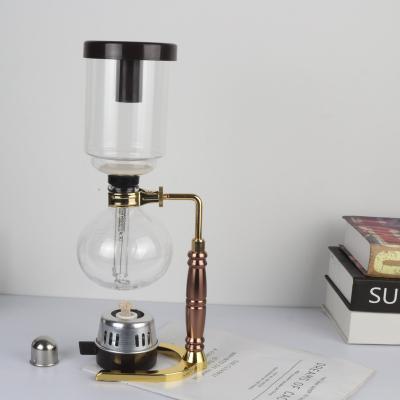 China Belgium Stainless Steel Gold Silver Siphon Viable Espresso Vacuum Balancing Coffee Maker for sale