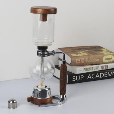 China Viable Hot Sale Professional Wooden Handle Automatic Siphon Machine Coffee Maker for sale