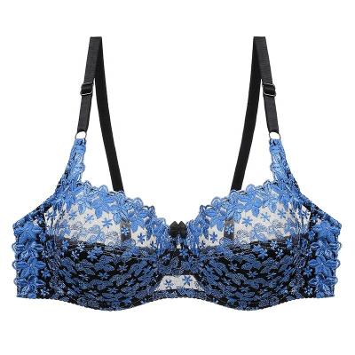 China Women's Plus Size Seamless Padded Daily Bras Underwear Bralette Underwire Embroidery Lace Comfort Lift Full Coverage Breathable Bra for sale